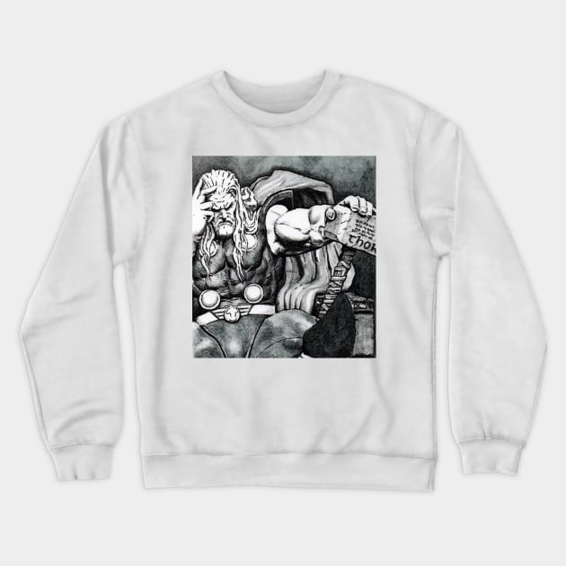 Thor King Of Asgard Crewneck Sweatshirt by Mark Bartle Art